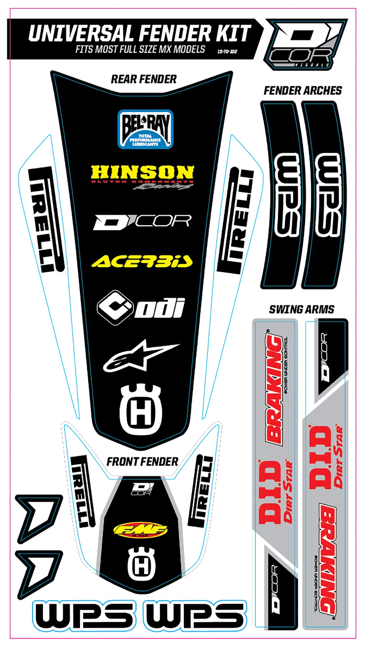 Trim Kit White Wps Universal For Full Size Motorcycles