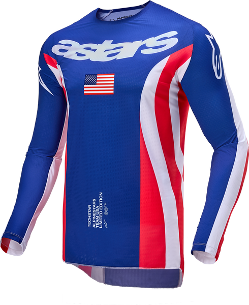 Alpinestars Techstar Jersey Brt Red/Dk Blue/Wht Small - 3768124-3372-S