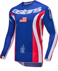 Alpinestars Techstar Jersey Brt Red/Dk Blue/Wht Small - 3768124-3372-S