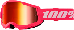 100-PERCENT Strata 2 Junior Goggle Pink Mirror Red Lens - Part Number 50032-00011