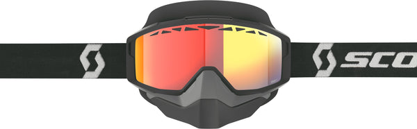 SCOTT Split OTG Snwcrss LS Goggle - Black/White with Red Chrome Lens (Part Number: 285542-1007341)