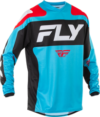 FLY RACING F 16 Jersey Cyan/Black/White Large - Performance & Comfort