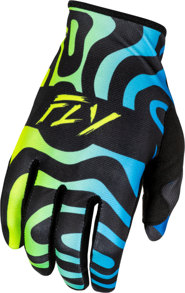 FLY RACING Lite Zen Gloves Black/Blue/Hi Vis XS - Ultra-Lightweight Comfort