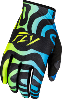 FLY RACING Lite Zen Gloves Black/Blue/Hi Vis 3X - Ultra-Lightweight Performance