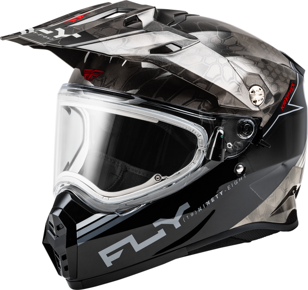 FLY RACING Trekker Cw Conceal Helmet 73-31360XS - Electric Shield, Black/Grey/White, XS