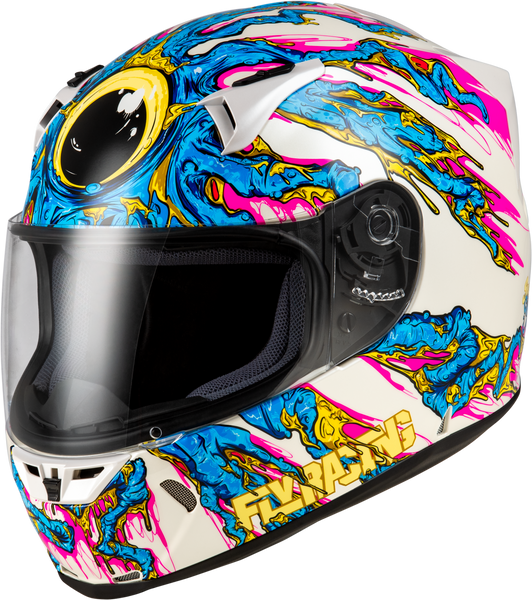 FLY RACING Revolt Space Creep Helmet Light Blue/White/Pink 73-83862X