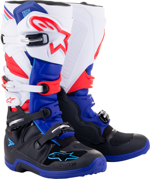 Alpinestars Tech 7 Boots - Black/Blue/Red/White Size 11 (Part Number: 2012014-1732-11)