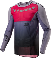 Alpinestars Supertech Dade Jersey Iron/Red Berry Large - Performance Motocross Apparel