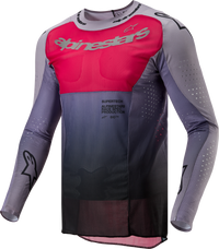 Alpinestars Supertech Dade Jersey Iron/Red Berry Medium - Lightweight MX Apparel