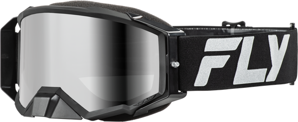 FLY RACING Zone Elite Goggle Black/Silver with Silver Mirror/Smoke Lens - Part #37-51905