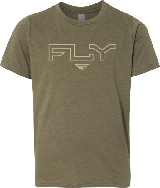 FLY RACING Youth Fly Edge Tee Military Green 354-0312YM