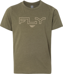 FLY RACING Youth Fly Edge Tee Military Green 354-0312YM