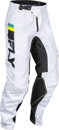 FLY RACING Prix Pants White/Black/Hi Vis Sz 34 - Performance and Comfort
