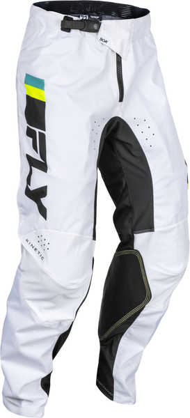 FLY RACING Prix Pants White/Black/Hi Vis Sz 34 - Performance and Comfort