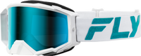 FLY RACING Zone Elite Goggle White/Teal with Light Green Mirror/Smoke Lens - Part Number 37-51907
