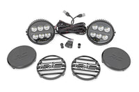 Rough Country | Black Series Halo LED Light Pair | White/Amber DRL | 6.5 Inch | Round | 70805B