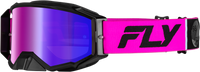 FLY RACING Zone Pro Goggle Pink/Black with Iridescent Red Mirror/Smoke Lens - Part 37-5190