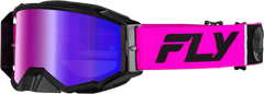 FLY RACING Zone Pro Goggle Pink/Black with Iridescent Red Mirror/Smoke Lens - Part 37-5190