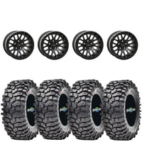 System 3 SB9 Matte Black Beadlock Wheels on Maxxis Roxxzilla Tires – UTV Wheel & Tire Kit