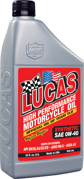 LUCAS Synthetic High Performance Oil 0W-40 - 1 Quart (Part Number: 10718)