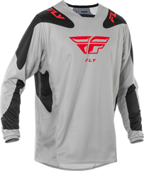 FLY RACING Kinetic Sym Jersey in Light Grey/Red/Black - Part Number 378-420L