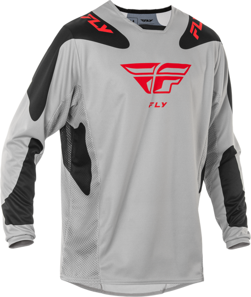 FLY RACING Kinetic Sym Jersey Light Grey/Red/Black 2X - High Performance Riding Gear