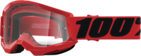 100-PERCENT Strata 2 Junior Goggle with Red Clear Lens - Part Number 50031-00004