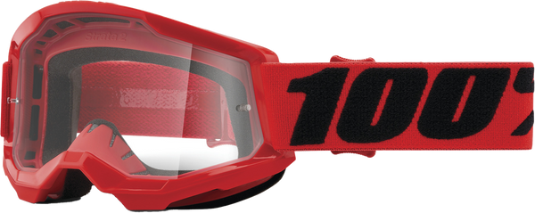 100-PERCENT Strata 2 Junior Goggle with Red Clear Lens - Part Number 50031-00004