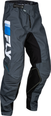 FLY RACING Youth Kinetic Prix Pants - Bright Blue/Charcoal/White, Part No 377-43022