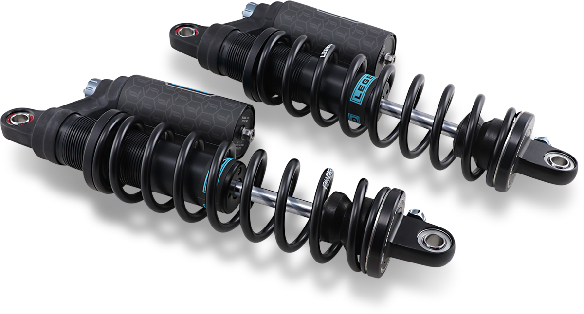 Legend Suspension Revo ARC Piggyback Shocks for 1999-2017 Harley-Davidson Dyna - 14 Inch, Black