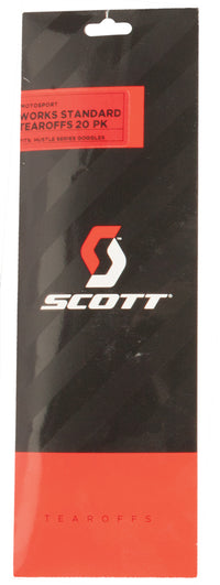 SCOTT Hustle Goggle Works Standard Tearoffs - 20 Pack (Part Number: 219708-223)