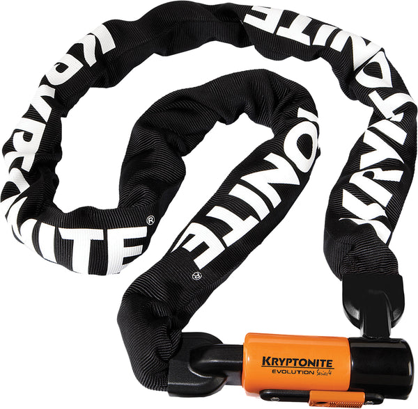 KRYPTONITE Evo 4 Chain 5ft Black/Orange - Secure Your Bike with Confidence