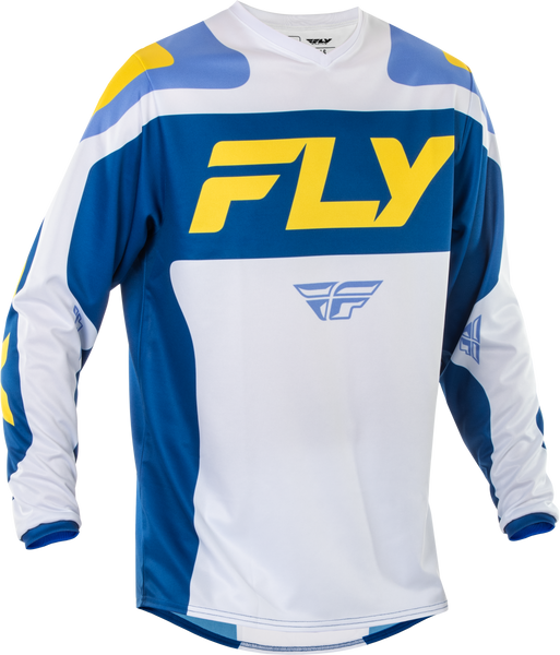 FLY RACING F 16 Jersey White/Dark Blue/Yellow XL - Performance and Comfort