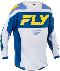 FLY RACING F 16 Jersey White/Dark Blue/Yellow XL - Performance and Comfort