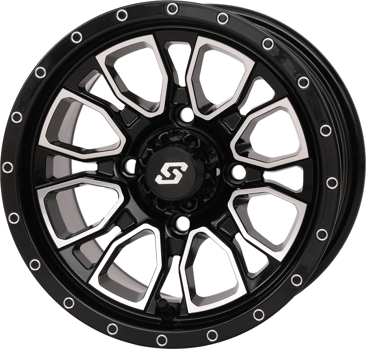 Fusion Wheel 12x7 5+2 4/110 Gloss Blk/Machined