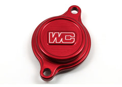 WORKS Oil Filter Cover Red 27-150