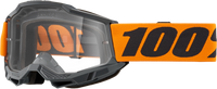 100-PERCENT Strata 2 Goggle Neon Orange Clear Lens - Part Number 50027-00015