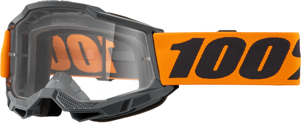 100-PERCENT Strata 2 Goggle Neon Orange Clear Lens - Part Number 50027-00015