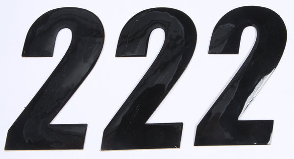 D-COR Number 2 Black 4" 3/Pk - Durable Vinyl Racing Numbers