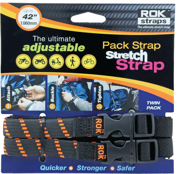 ROKSTRAPS Adjustable Pack Strap - Black/Orange ROK10306