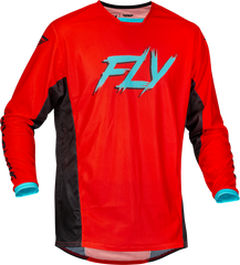 FLY RACING Kinetic Mesh Rave Jersey in Red/Black/Mint - Size Large