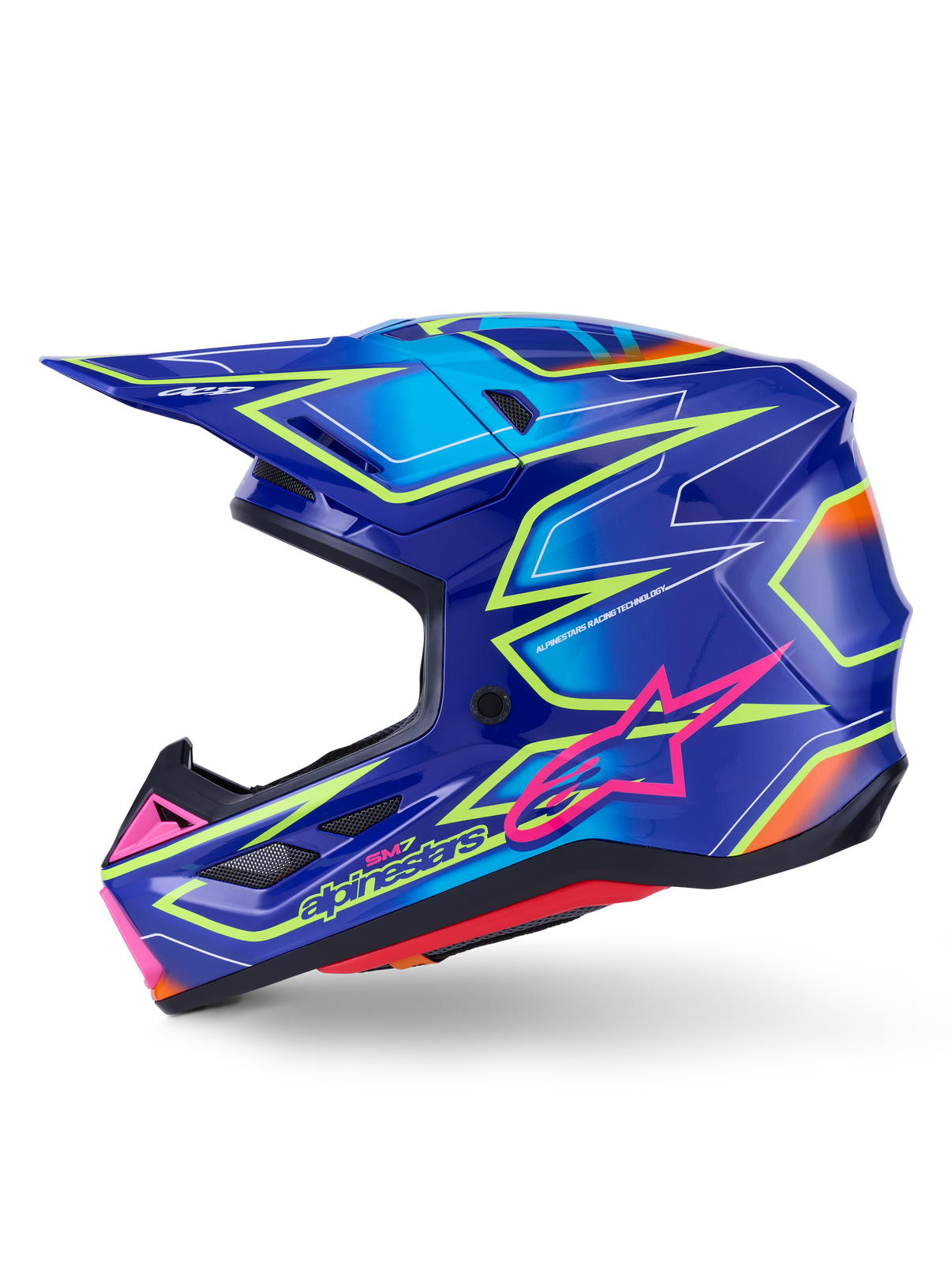 Sm7 Cast Helmet Blue/Pnk/Ylw Fluo Glossy Sm