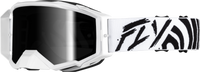 FLY RACING Zone Elite Goggle Black/White with Black Mirror/Smoke Lens - Part Number 37-5515