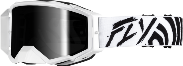 FLY RACING Zone Elite Goggle Black/White with Black Mirror/Smoke Lens - Part Number 37-5515