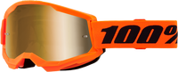 100-PERCENT Strata 2 Goggle in Neon Orange with Mirror Gold Lens - Part Number 50028-00015
