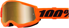 100-PERCENT Strata 2 Goggle in Neon Orange with Mirror Gold Lens - Part Number 50028-00015