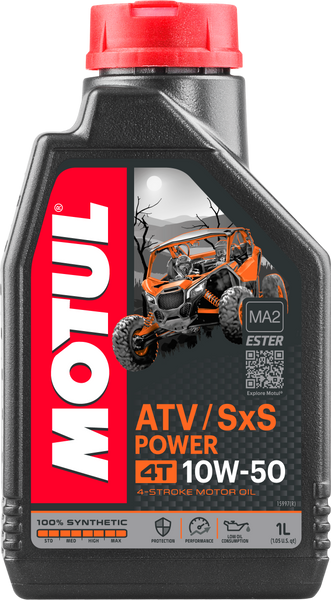 MOTUL 105900 ATV/SXS Power 4T 10W50 1L - Synthetic Engine Oil