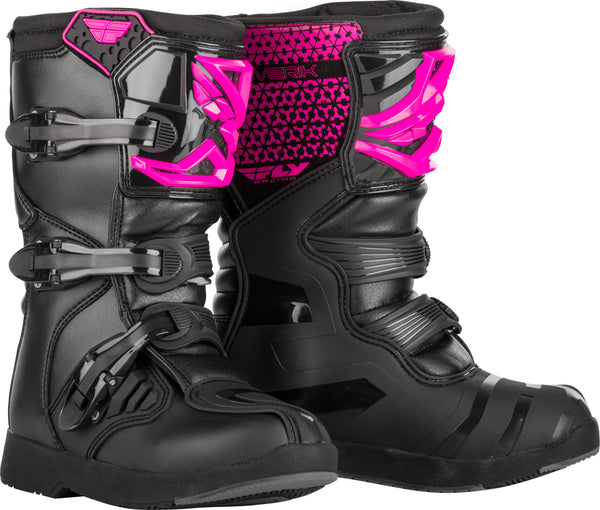 Youth Maverik Boots Pink/Black Sz 04