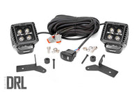 Rough Country | LED Light Kit | Hinge Mount | 2" Black Pair | White DRL | Jeep Gladiator JT/Wrangler JL (18-26) | 70052DRL