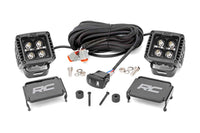 Rough Country | LED Light Kit | Cowl Mount | 2" Black Pair | Amber DRL | Jeep Gladiator JT/Wrangler JL (18-26) | 70060